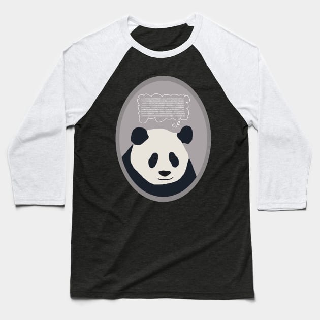 Panda Bear Contemplating Pi Baseball T-Shirt by ahadden